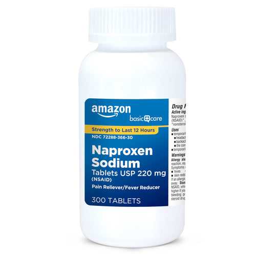 Amazon Basic Care Naproxen Sodium Tablets 220 mg, Pain Reliever/Fever Reducer (NSAID), 12-Hour Relief for Headache, Backache, Menstrual Pain, Muscle Aches, Arthritis, 300 Count Amazon Basic Care buy supplements Au