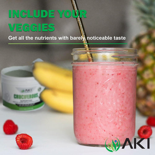 AKI Cruciferous Superfood Green Mix Powder - Made from Kale, Broccoli, Brussels Sprouts, Cabbage - Packed with Essential Phytonutrients & Vitamins ((5.3oz/150g)) AKI ORGANICBuy Supplements Australia