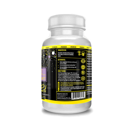 ACTIF Telomere Mega Support with 10+ Factors, Non-GMO, Telomerase and DNA Supplement for Energy, Memory and Anti-Aging, Made in USA, 60 Count ACTIFBuy Supplements Australia