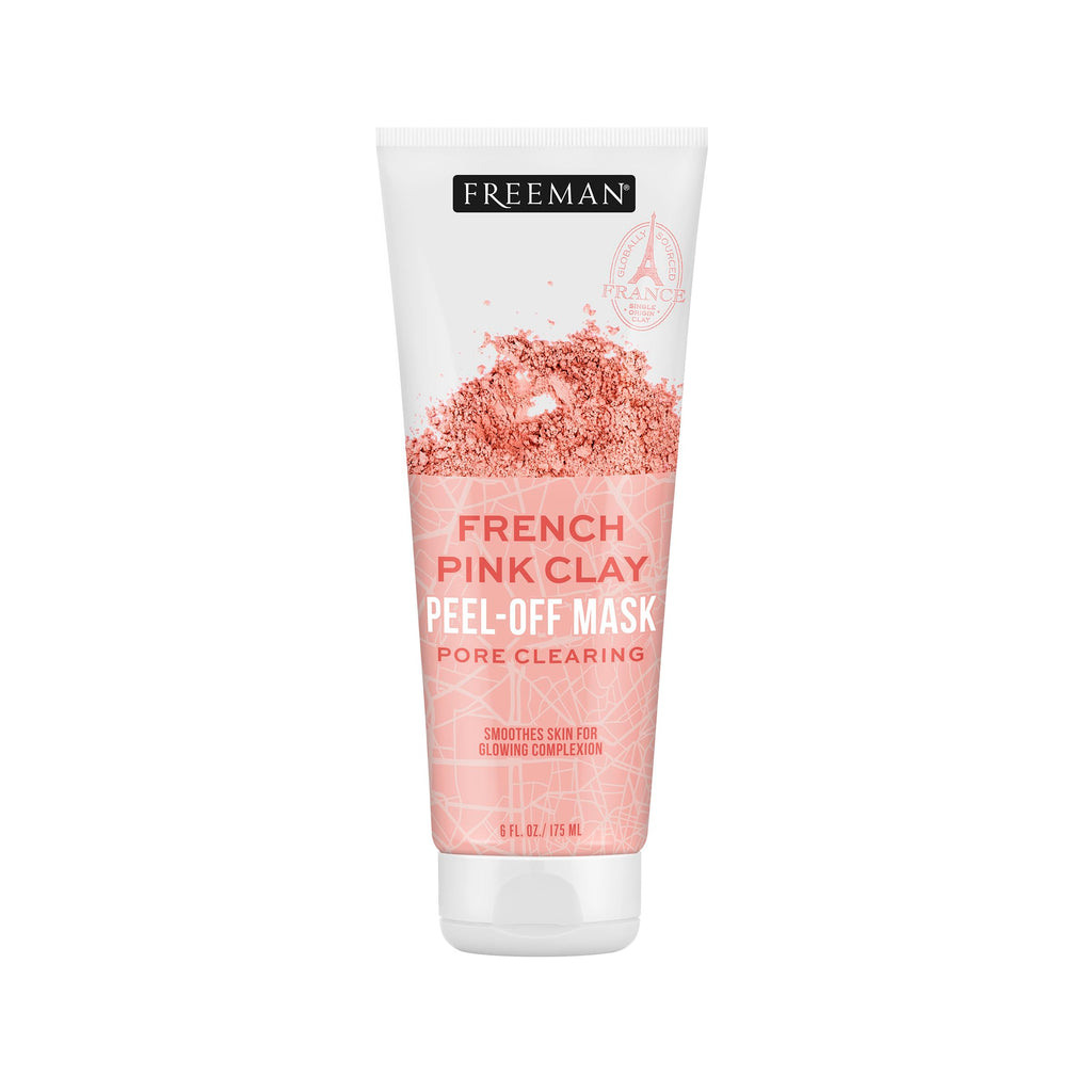 Freeman Exotic Blends French Pink Clay Peel-Off Face Mask, Pore Clearing Facial Mask, Detoxifies & Removes Impurities, Clean Skincare, For Normal & Combination Skin,
