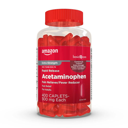Amazon Basic Care Rapid Release Acetaminophen Caplets 500 mg, Extra Strength Pain Reliever and Fever Reducer for Headache, Backache, Menstrual Pain, Arthritis Pain, 400 Count Amazon Basic CareBuy Supplements Australia