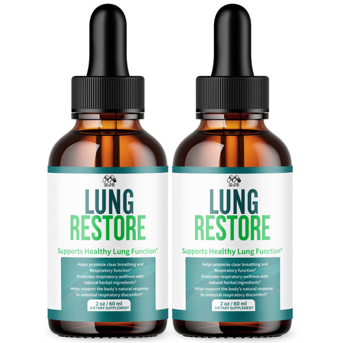 (2 Pack) Lung Restore Drops, Official LungRestore Liquid Supplement Drops with All Natural Ingredients, Lung Restore Advanced Lungs Wellness Support with Premium Vitamins for Women & Men (60 Servings) MJOBuy Supplements Australia