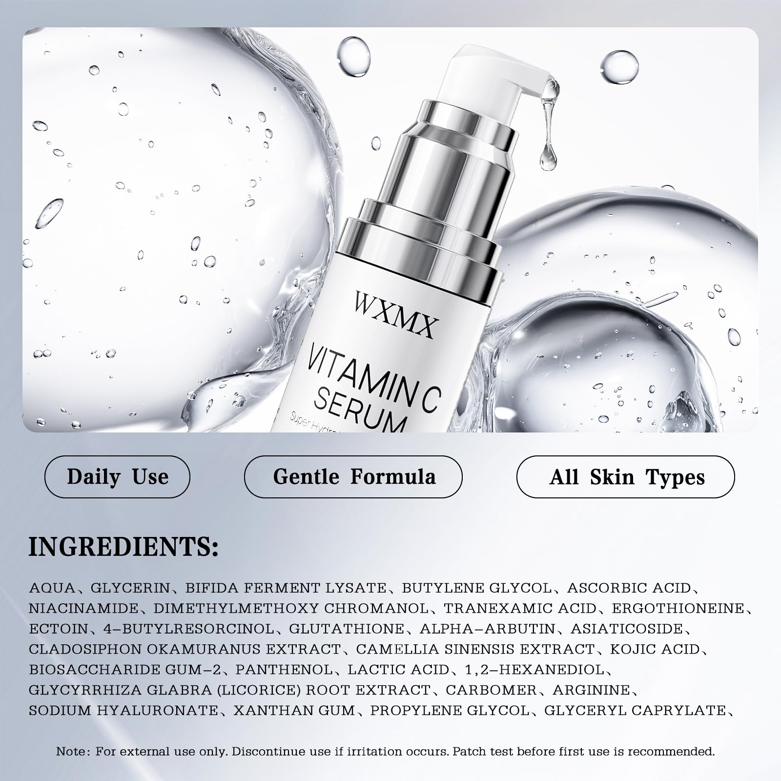 Super Vitamin C Serum for Face: All-in-One Hydrating Anti-Aging Formula by Vitamin C, Hyaluronic Acid, Caffeine-Firming, Lifting, Targets Dark Spots,