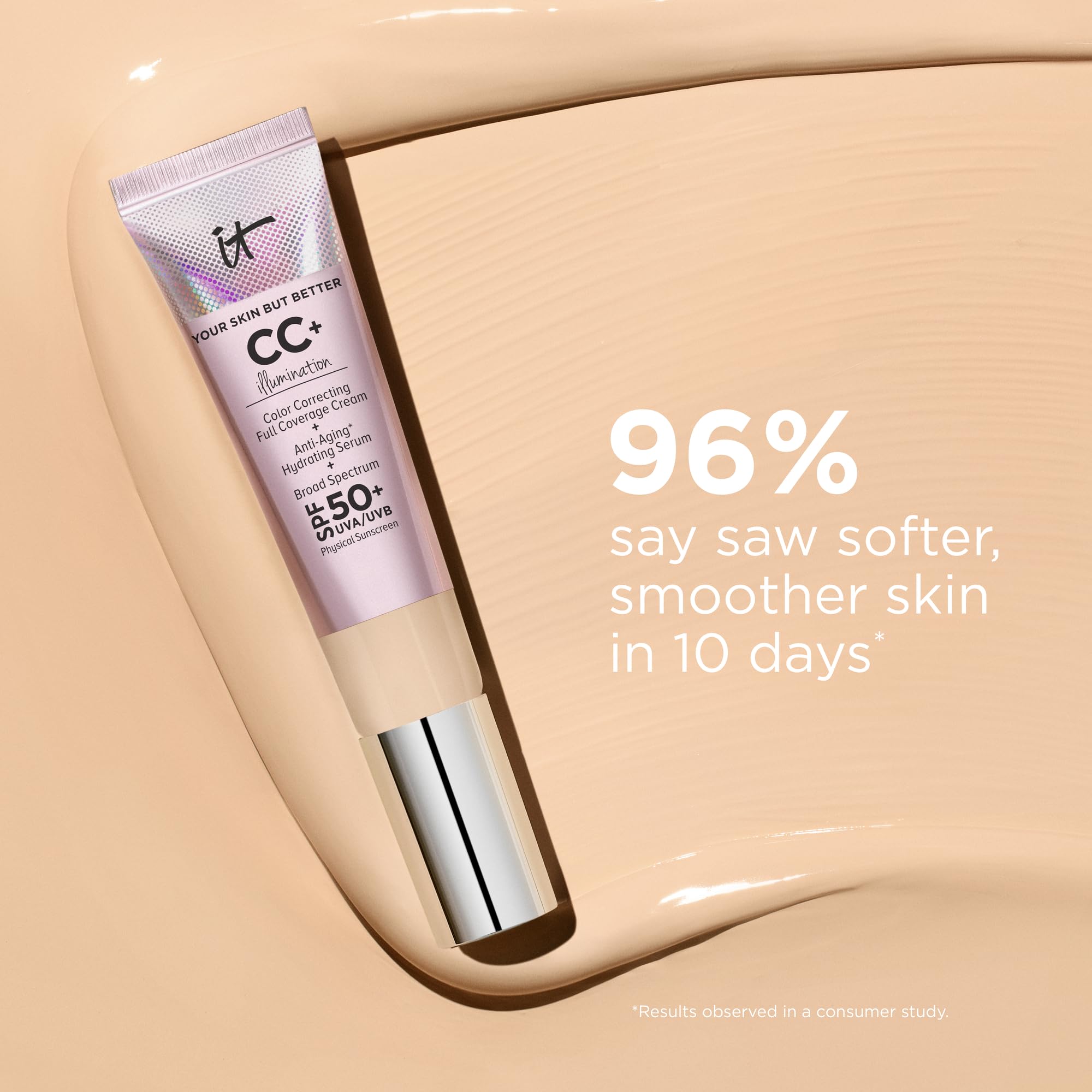 IT Cosmetics CC+ Cream Illumination (Medium) - Radiant Full Coverage Foundation With SPF 50+, Color Corrector & Hydrating Anti-Aging Serum, Hydrolyzed Collagen + Peptides - 1.08 fl oz IT CosmeticsBuy Supplements Australia