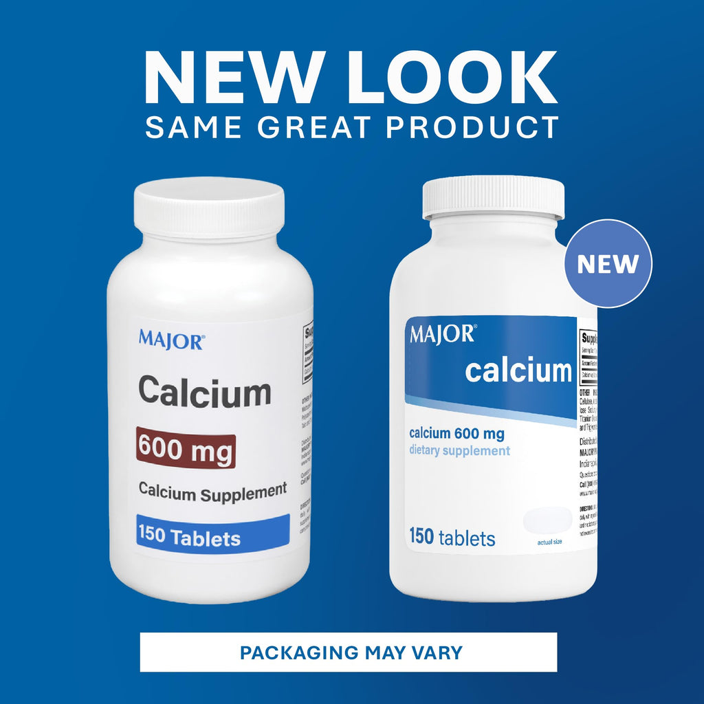 Major 600mg Calcium Tablets - Calcium Supplement - 150 Count (1 Pack)