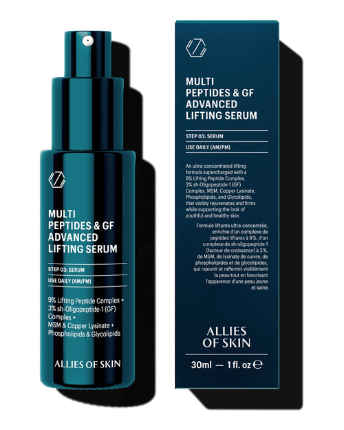 Allies of Skin Multi Peptides & Growth Factor Collagen Boosting Face Serum | Skin Tightening Anti-Aging Complex with 9% Peptides| Firms Sagging Skin & Visibly Reduces Wrinkles (1 oz) Allies of SkinBuy Supplements Australia