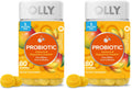 OLLY Probiotic Gummy,1 Billion CFUs,Immune and Digestive Support,Chewable Probiotic Supplement,Mango,80 Count (Pack of 2)