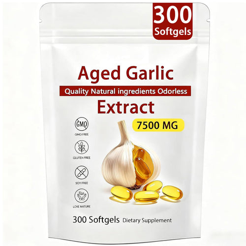 Aged Garlic Extract – 300 Count Odorless Garlic Supplement for Heart & Immune Support – Non-GMO, All-Natural Softgels, 2-Year Matured for Antioxidant Wellness (1)