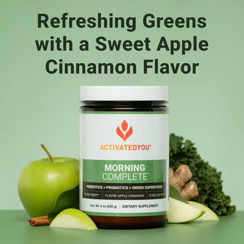 ACTIVATEDYOU Morning Complete Daily Wellness Greens Superfood Drink Mix for Gut Health w/Prebiotics, Probiotics, Antioxidants, Green Superfoods,