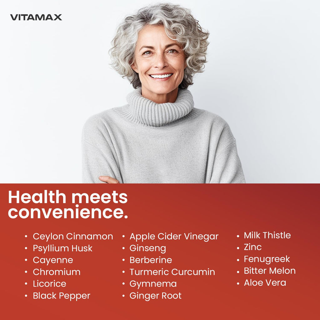 Ceylon Cinnamon, Apple Cider Vinegar, Turmeric - Gluco Health Support - Panax Ginseng, Berberine, Bitter Melon Milk Thistle Fenugreek -