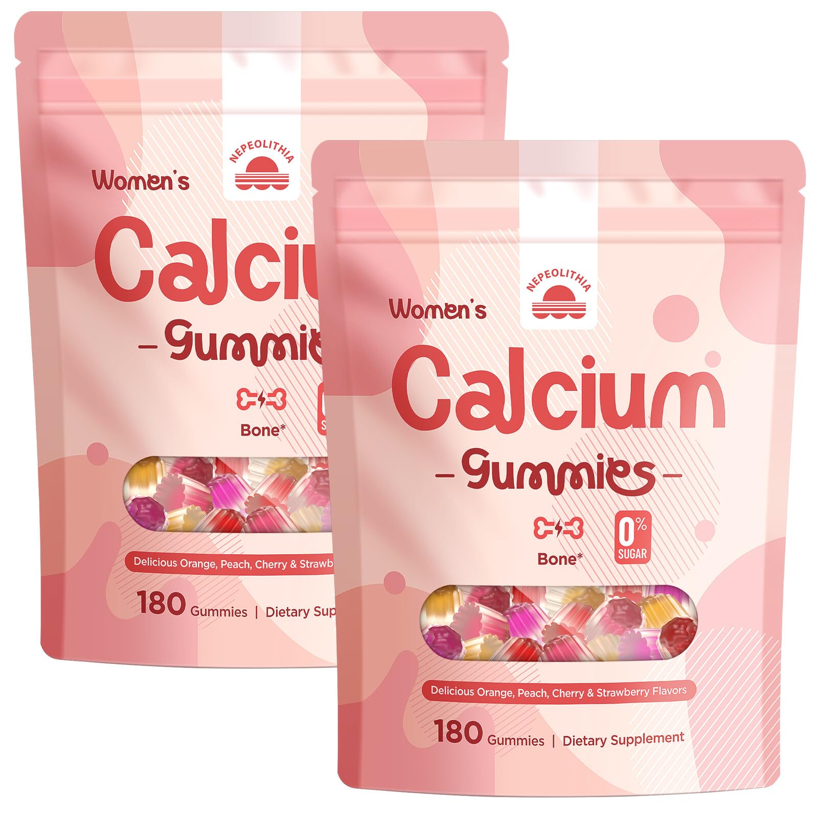 Calcium Gummies for Women – 1500mg Calcium Citrate with Vitamin D3, K2, Magnesium, Zinc, Boron & Soy Isoflavones – Calcium Supplement, Vegan, Zero Sugar, Mixed Fruit Flavors, 360 Count