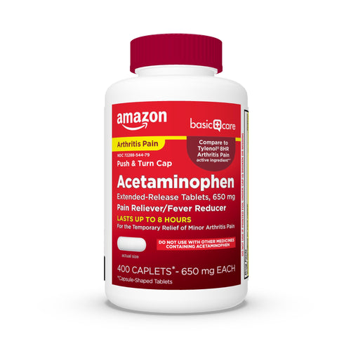 Amazon Basic Care Acetaminophen Extended-Release Tablets, 650 mg, Pain Reliever, Fever Reducer, Arthritis Pain, Headache, Backache, Menstrual Pain, 400 Count Amazon Basic CareBuy Supplements Australia
