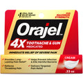 Orajel 4X for Toothache & Gum Pain: Severe Cream Tube 0.33oz- From Oral Pain Relief Brand