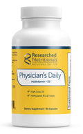 Researched Nutritionals Physician's Daily + D3 Supplement - Daily Multivitamin for Men and Women with Vitamin D3 2000iu Researched Nutritionals