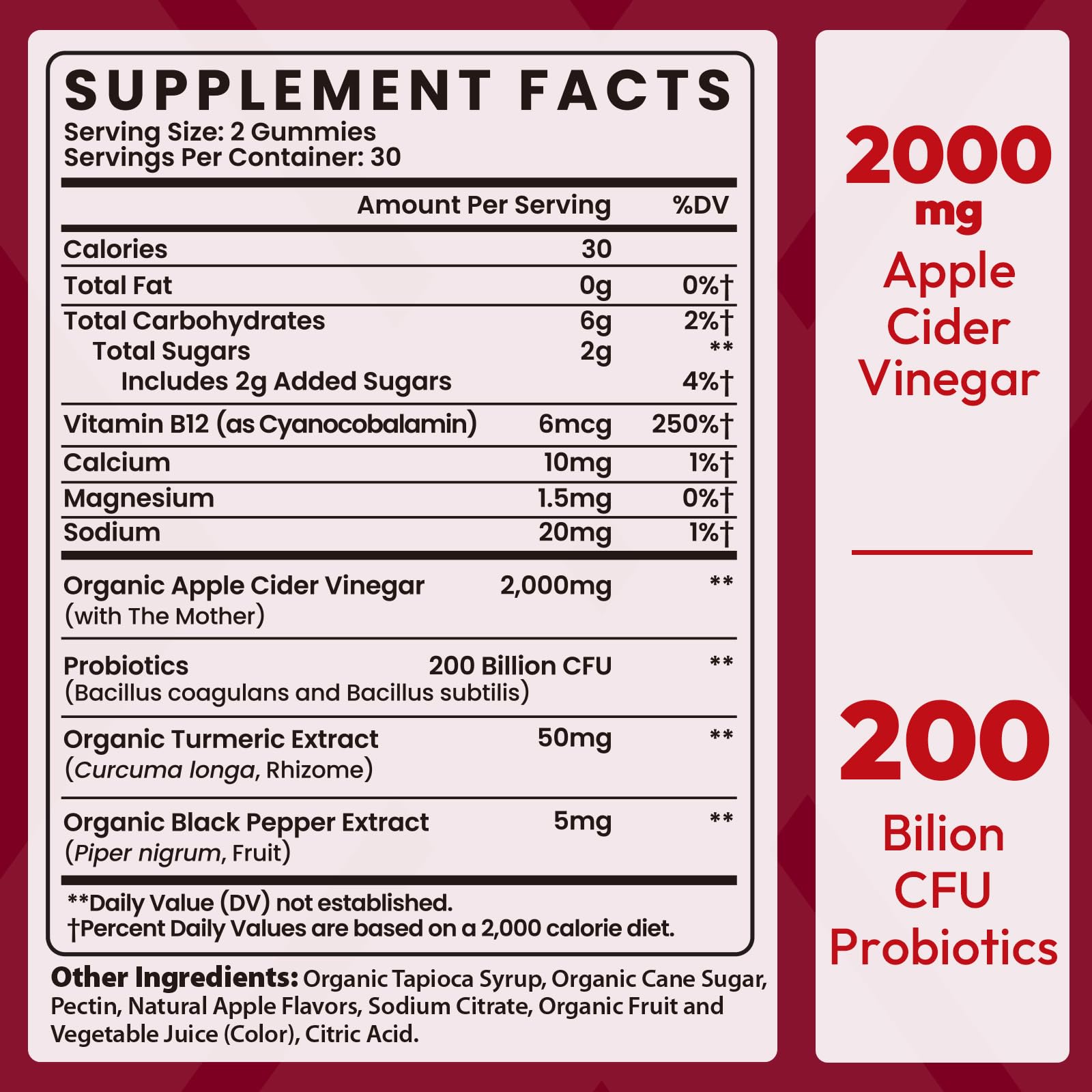 Apple Cider Vinegar Gummies 2000mg, Keto ACV Gummies with Probiotics, Keto Support & B12, Apple Cider Vinegar with Mother for Digestion, Metabolism,