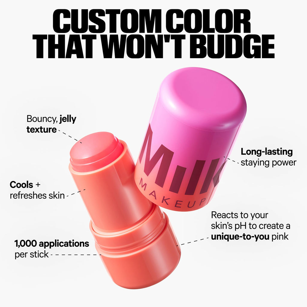 Milk Makeup Skincare Jelly Gift Set – Hydrating + Brightening Face Serums and Blush + Lip Stain in pH-Adaptive Pink – Two Full Size Serum Sticks .21oz + Travel-Friendly Jelly Tint (pHreeze) .17oz