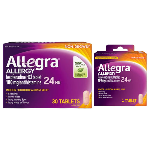 Allegra Adult 24-Hour Allergy Relief Tablets, Non-Drowsy Indoor and Outdoor Allergy Medicine, 180 mg Fexofenadine HCI Antihistamine Pill, 30 Count Plus 1 Count Travel Pack Allegra buy supplements Au
