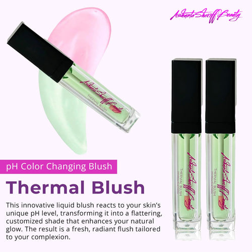 Ashunta Sheriff Beauty Thermal Blush Oil Serum - pH Reactive Liquid Cheek & Lip Stain - Natural & Clean Makeup for Every Skin Tone - Long Lasting for All-Day Wear