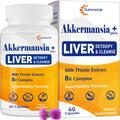 Liver Detoxify Repair & Cleanse, 20 Billion Afu Akkermansia Probiotic with Milk Thistle, Dandelion & Turmeric, 8-in-1 Herbal Formula for Liver Support & Renew,