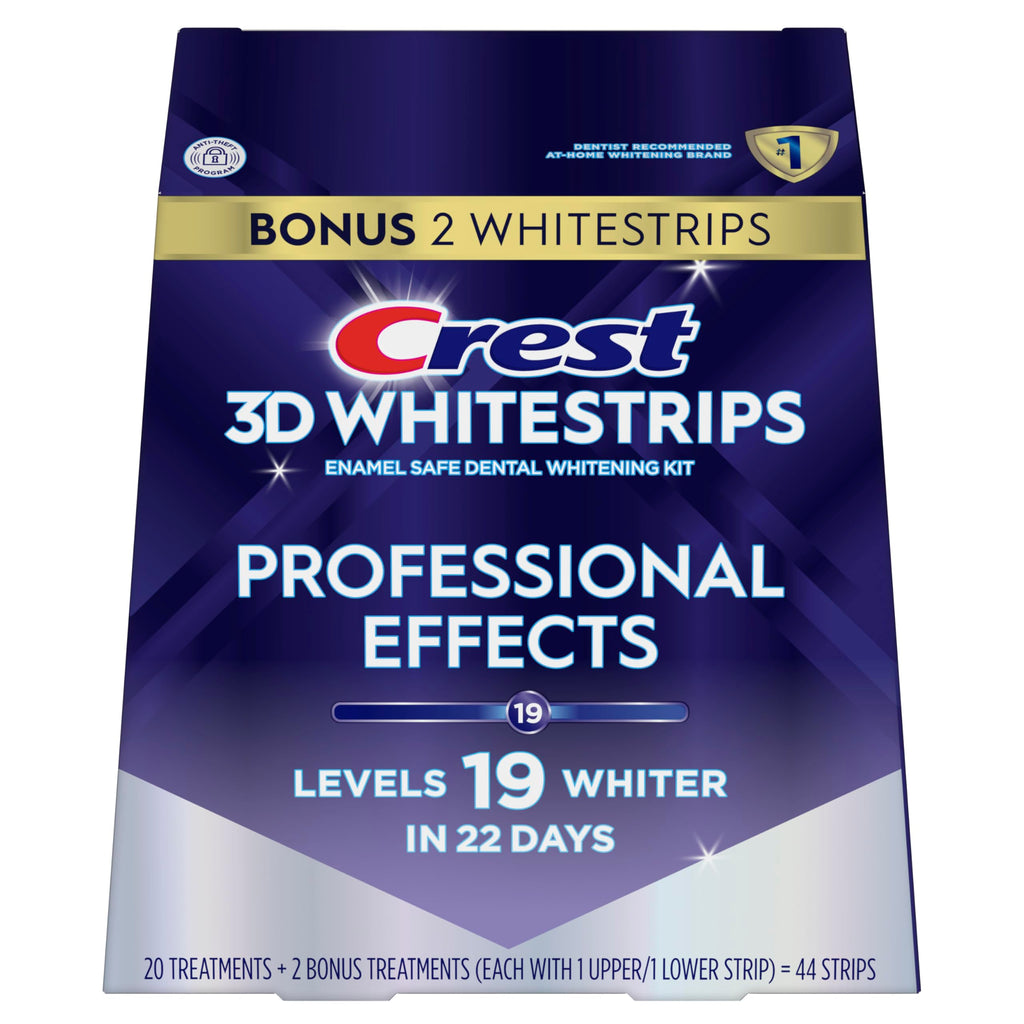Crest 3D Whitestrips Professional Effects – Teeth Whitening Kit, 22 Treatments (20 + 2 Bonus), Each with 1 Upper/1Lower, 44 Strips
