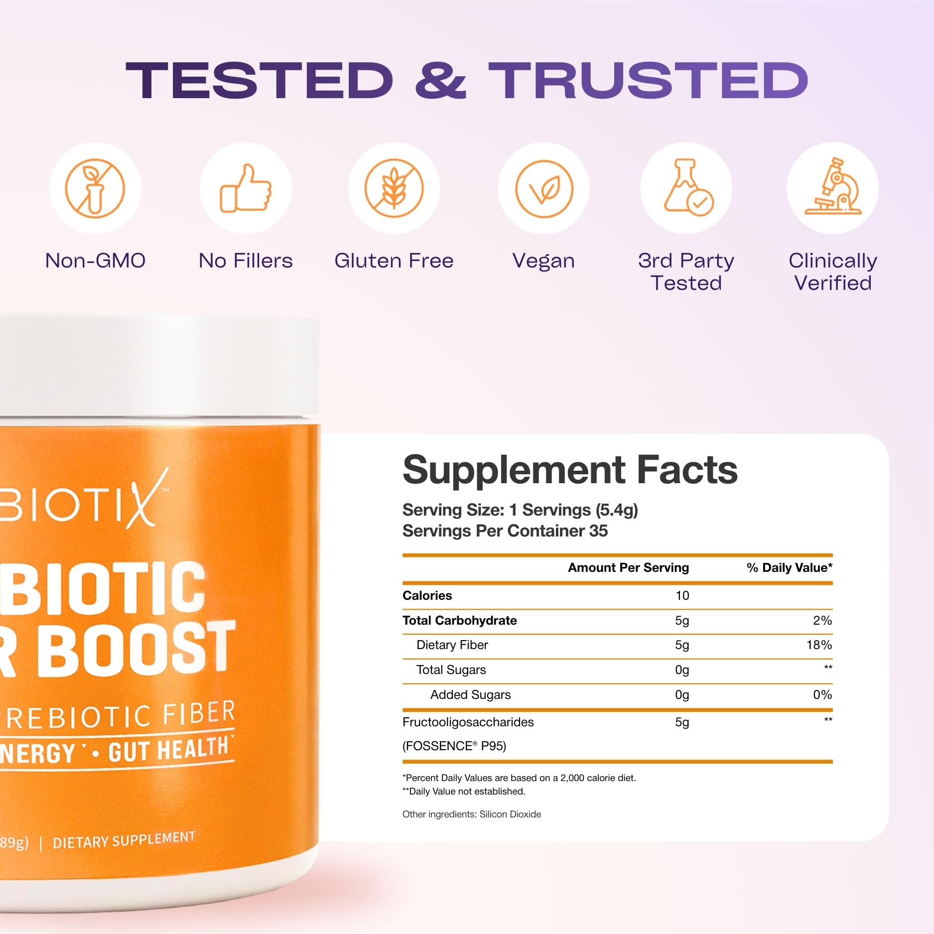GOBIOTIX Fiber Supplement Powder with Prebiotics for Digestive Health, Soluble Fiber for Gut Health & Debloat, Keto