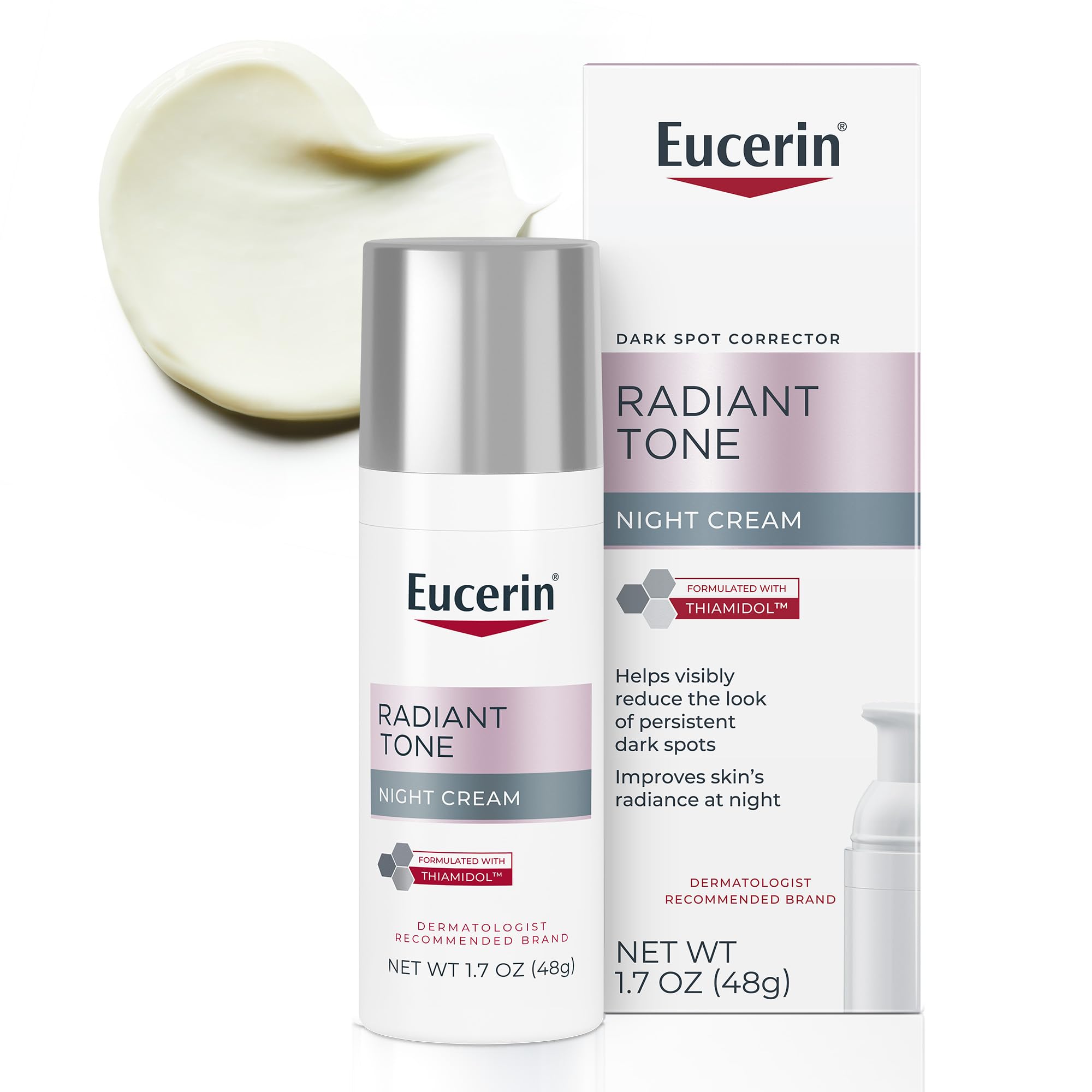 Eucerin Radiant Tone Night Cream, Dark Spot Corrector with Thiamidol, Night Moisturizer for Face Helps Visibly Reduce the Look