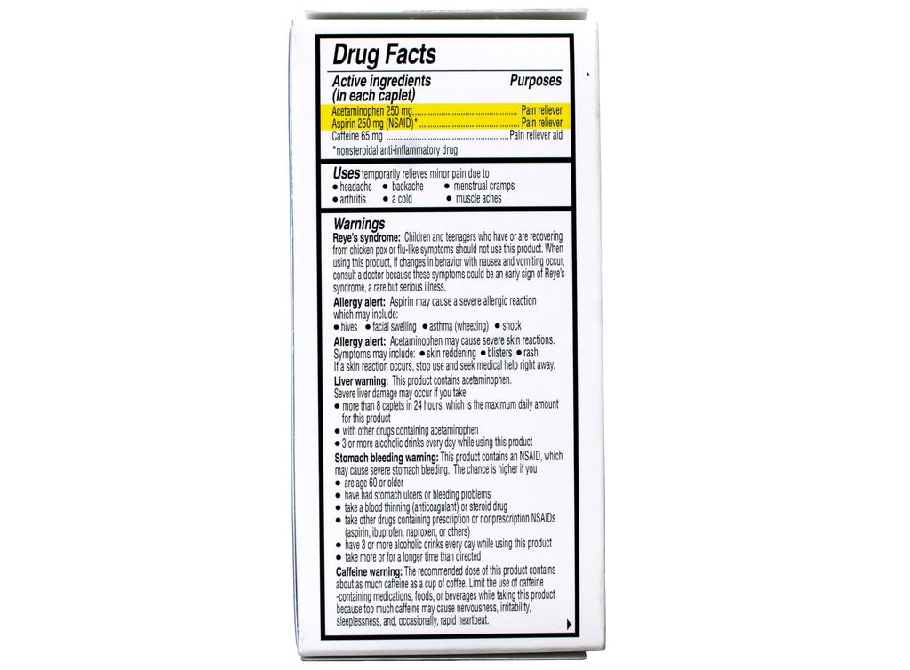 Vanquish Extra Strength Pain Reliever Headache Relief Aspirin Acetaminophen Caffeine 100 Coated Caplets (Pack of 2) VanquishBuy Supplements Australia