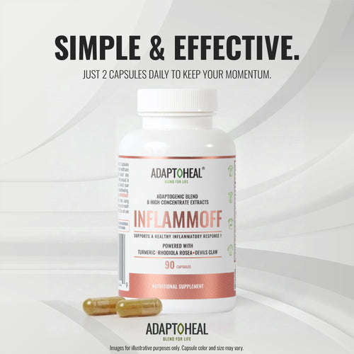 ADAPTOHEAL Inflammoff - Adaptogenic Supplement Designed to Support Joint, Muscle and Tissue Inflammation Naturally, 8 Highly Concentrated extracts with Turmeric and Rhodiola rosea (90 Capsules) ADAPTOHEALBuy Supplements Australia