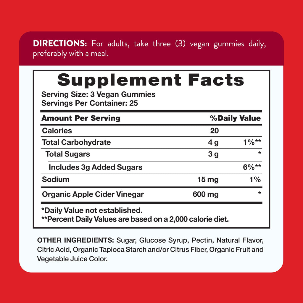 Nature's Truth Apple Cider Vinegar Gummies | 600 mg | 75 Gummies | Apple Flavor | Vegan, Non-GMO, Gluten Free Supplement.