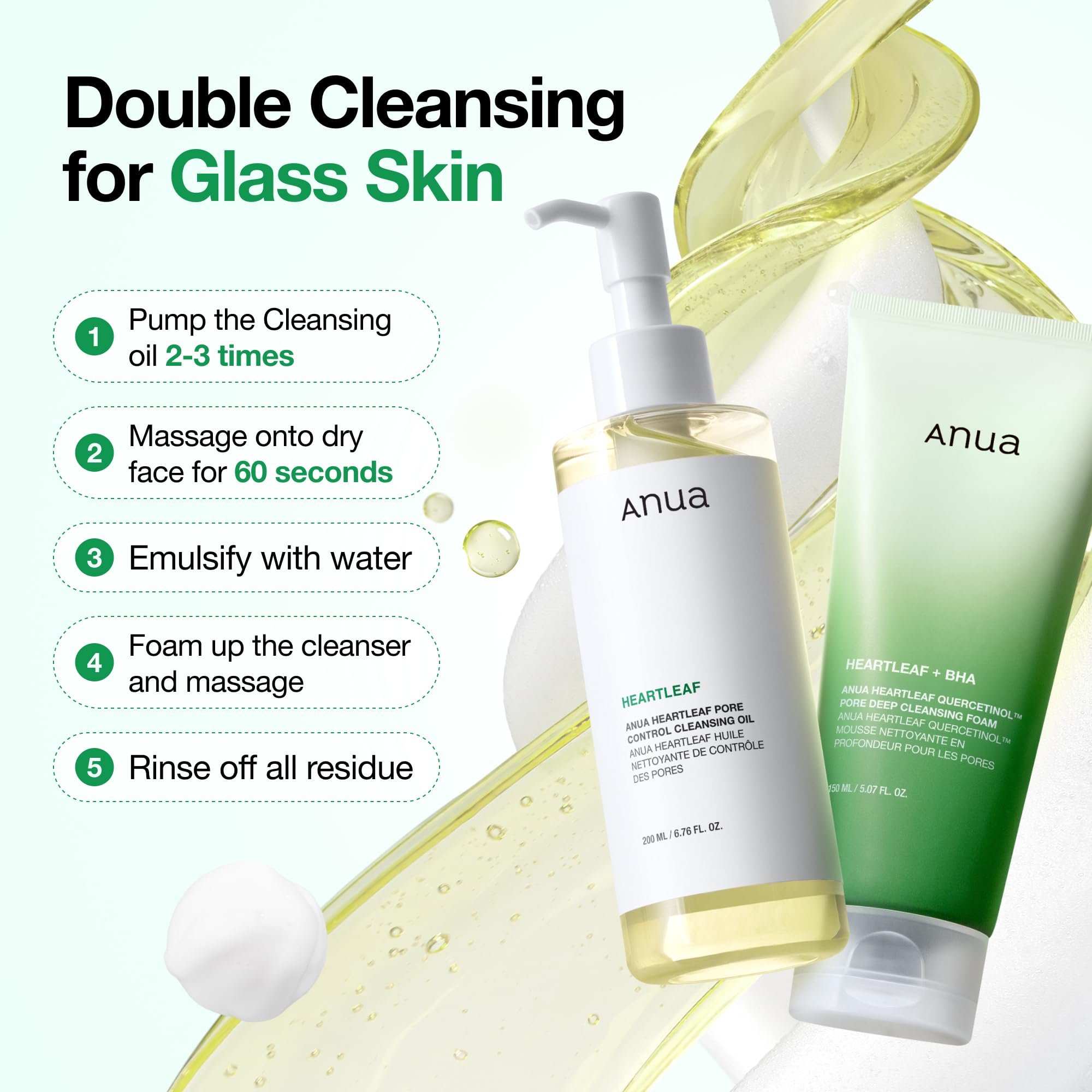 Anua Heartleaf Pore Control Cleansing Oil, Pore Cleanser, Sebum Care, Gentle Melting Oil Cleanser for Face, Safe For All Skin Type