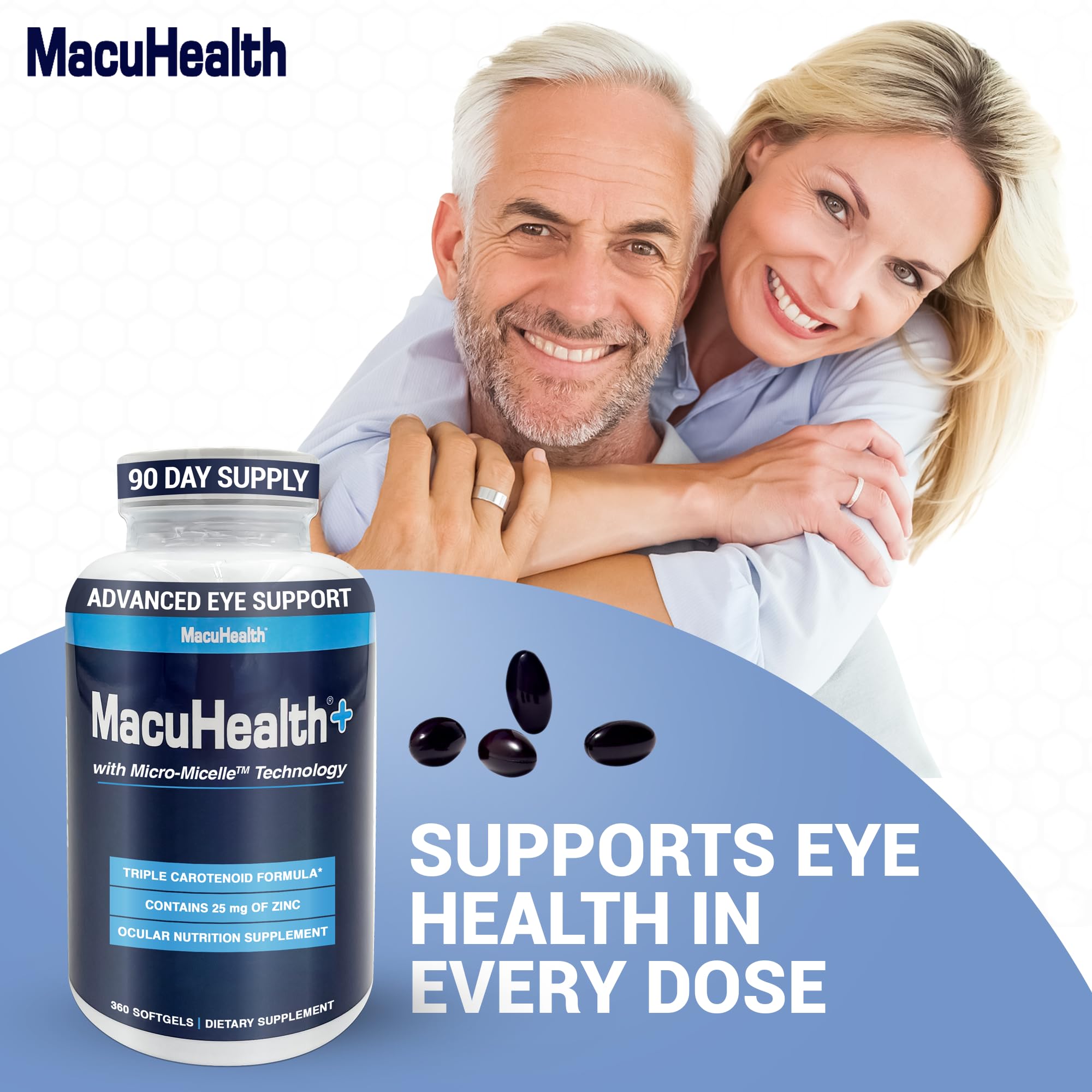 Macuhealth Plus+ Eye Vitamins Supplement for Adults - 90 Day Supply with Lutein, Zeaxanthin, and Meso-Zeaxanthin - Unflavored, Vitamin for Eyes MacuhealthBuy Supplements Australia