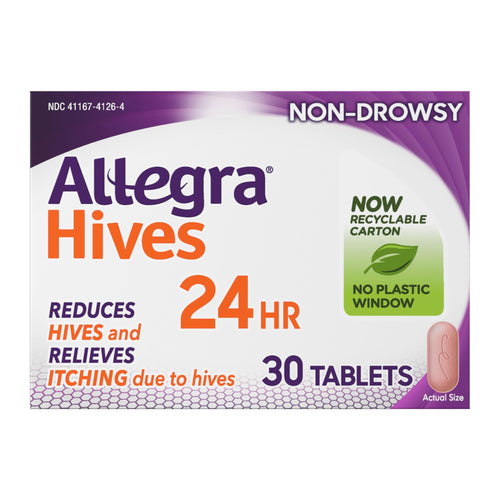 Allegra Hives Antihistamine 24-Hour Tablets, Non-Drowsy Hive Reduction and Hive Itch Relief, 180 mg Fexofenadine HCI, 30-Count Allegra buy supplements Au