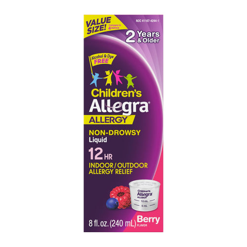 Allegra Children's 12-Hour Allergy Relief Liquid, Non-Drowsy Indoor and Outdoor Allergy Medicine, 30 mg Fexofenadine HCI Antihistamine for Kids, Berry Flavor, 8 oz Allegra buy supplements Au