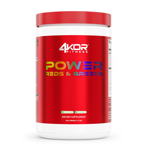 4KOR Fitness Power Reds & Greens: an Energizing Greens Drink Made up of Antioxidant-Rich Superfoods, Gluten-Free and Vegetarian, 30 Servings (1 Bottle) 4KOR FitnessBuy Supplements Australia