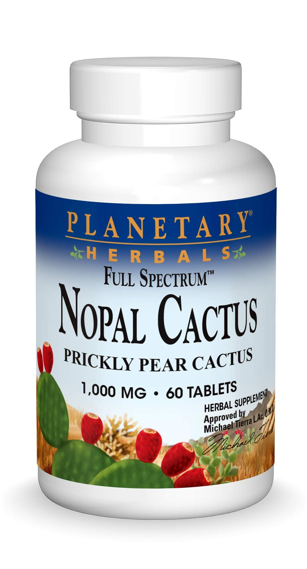 Planetary Herbals Full Spectrum Nopal Cactus 1000mg Prickly Pear Cactus Antioxidant - 100% Natural - 60 Tablets