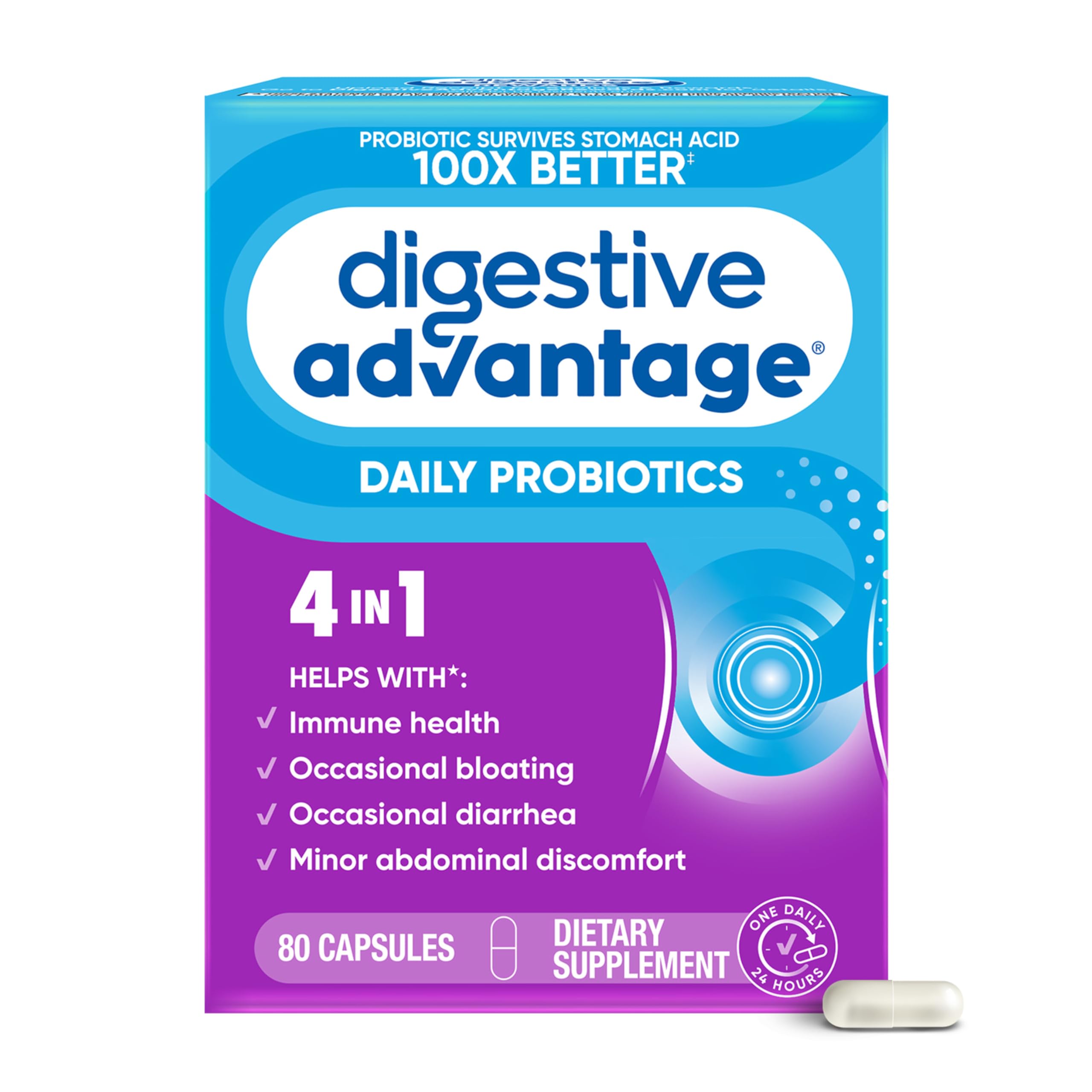Digestive Advantage Probiotics for Digestive Health, Daily Probiotics for Women & Men, Supports Gut Health, Occasional Bloating & Diarrhea, Minor Abdominal Discomfort,