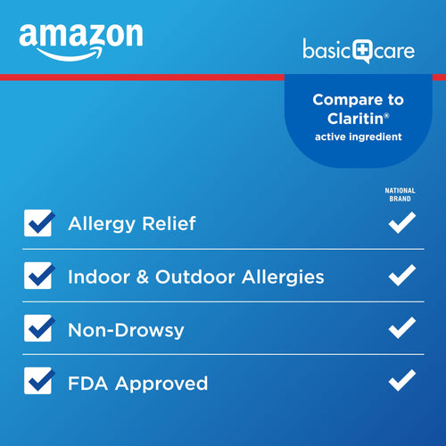 Amazon Basic Care Allergy Relief Loratadine Tablets 10 mg, 24-Hour Non-Drowsy Antihistamine for Runny Nose, Sneezing, Itchy Eyes, 300 Count (Packaging may vary) Amazon Basic Care buy supplements Au