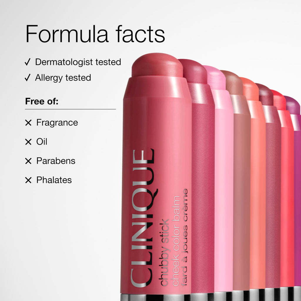 Clinique Chubby Cream Blush Stick Cheek Colour Balm | Blush For Cheeks | Long Lasting + Buildable | Create A Healthy Looking Glow | Perfect For Travel, Plenty O'Papaya