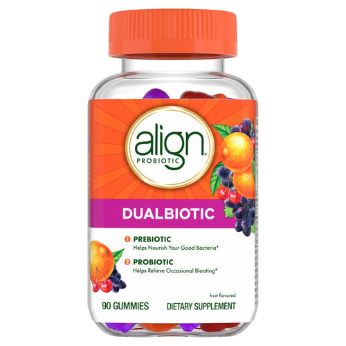 Align Dualbiotic, Prebiotics and Probiotics for Women and Men, Probiotics for Digestive Health, Prebiotics Help Nourish Good Bacteria, Natural Fruit Flavors