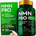 NMN Supplement 500mg - NAD Supplement with Resveratrol, TMG, Apigenin, PQQ, and Black Pepper Extract - 6-in-1 Acid-Resistant Vegan Pills Complex