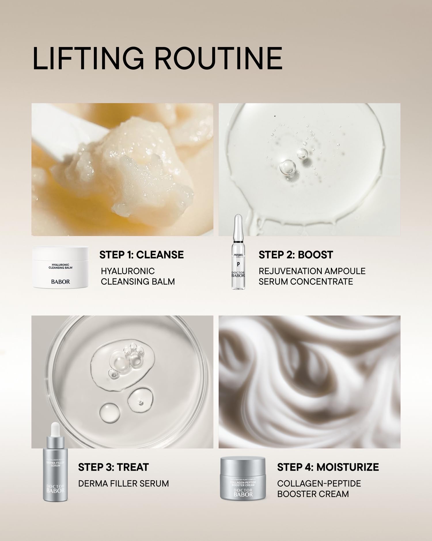 DOCTOR BABOR Lifting Derma Filler Serum, Collagen Peptide Complex, Firmer Smoother Complexion, Hyaluronic Acid Hydrates & Plumps Skin, Reduce Wrinkles