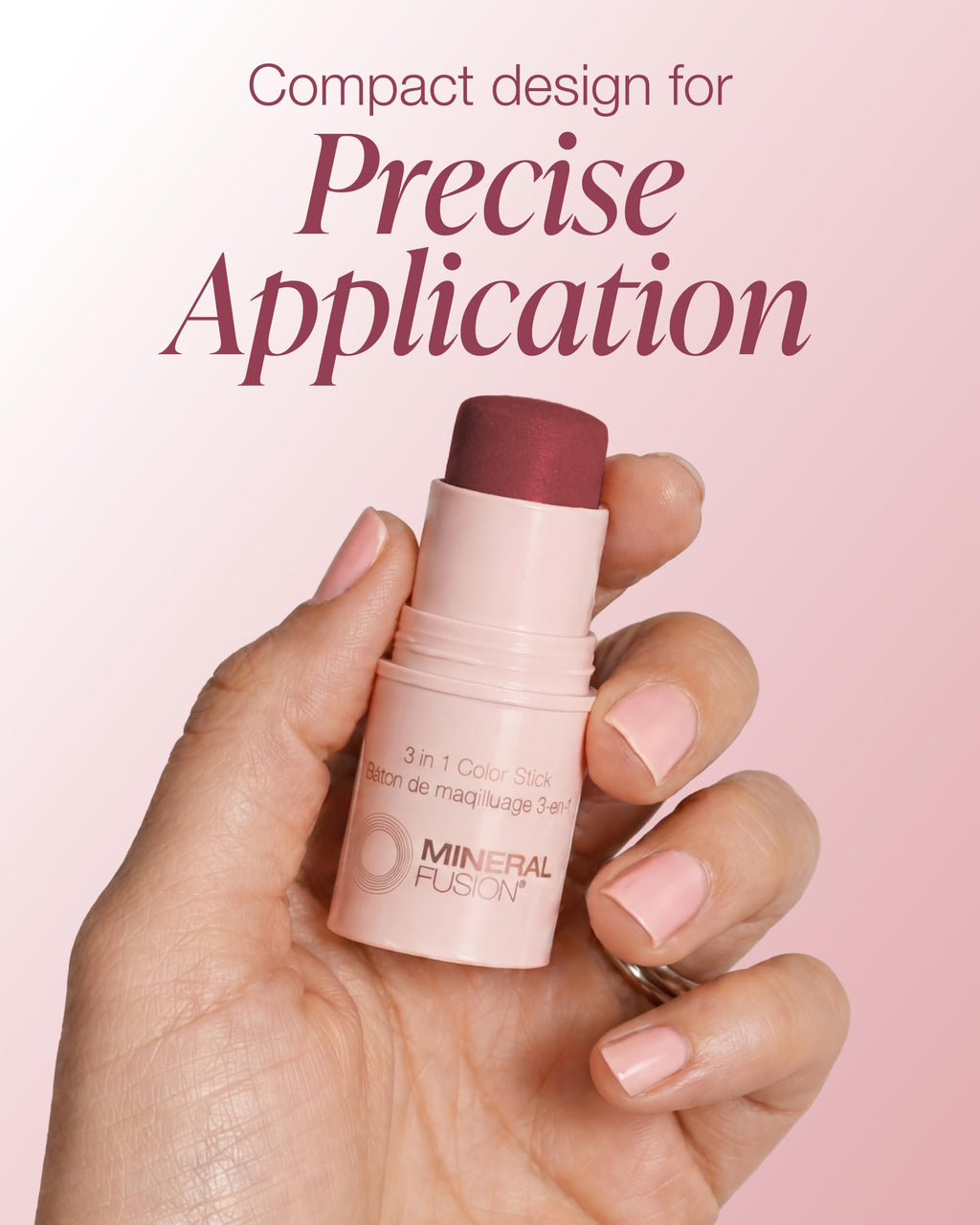 Mineral Fusion 3-in-1 Color Stick - Hydrating Tinted Cream Blush for Cheeks, Lip and Eye - Natural Multi Use Makeup (Berry Glow)