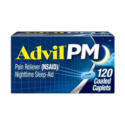 Advil PM Pain Reliever And Nighttime Sleep Aid, Pain Medicine With Ibuprofen For Pain Relief And Diphenhydramine Citrate For A Sleep Aid - 120 Coated Caplets AdvilBuy Supplements Australia