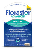 Florastor Advanced Pro+Pre Daily Probiotic and Prebiotic Supplement for Women and Men, Boosts Good Bacteria, Saccharomyces Boulardii