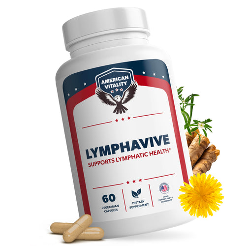 AMERICAN VITALITY LymphaVive Lymphatic Drainage Supplements for Men & Women - Lymphatic Support with Bromelain, Echinacea, Burdock Root, Dandelion, Rutin, Kelp - 60 Capsules AMERICAN VITALITY buy supplements Au