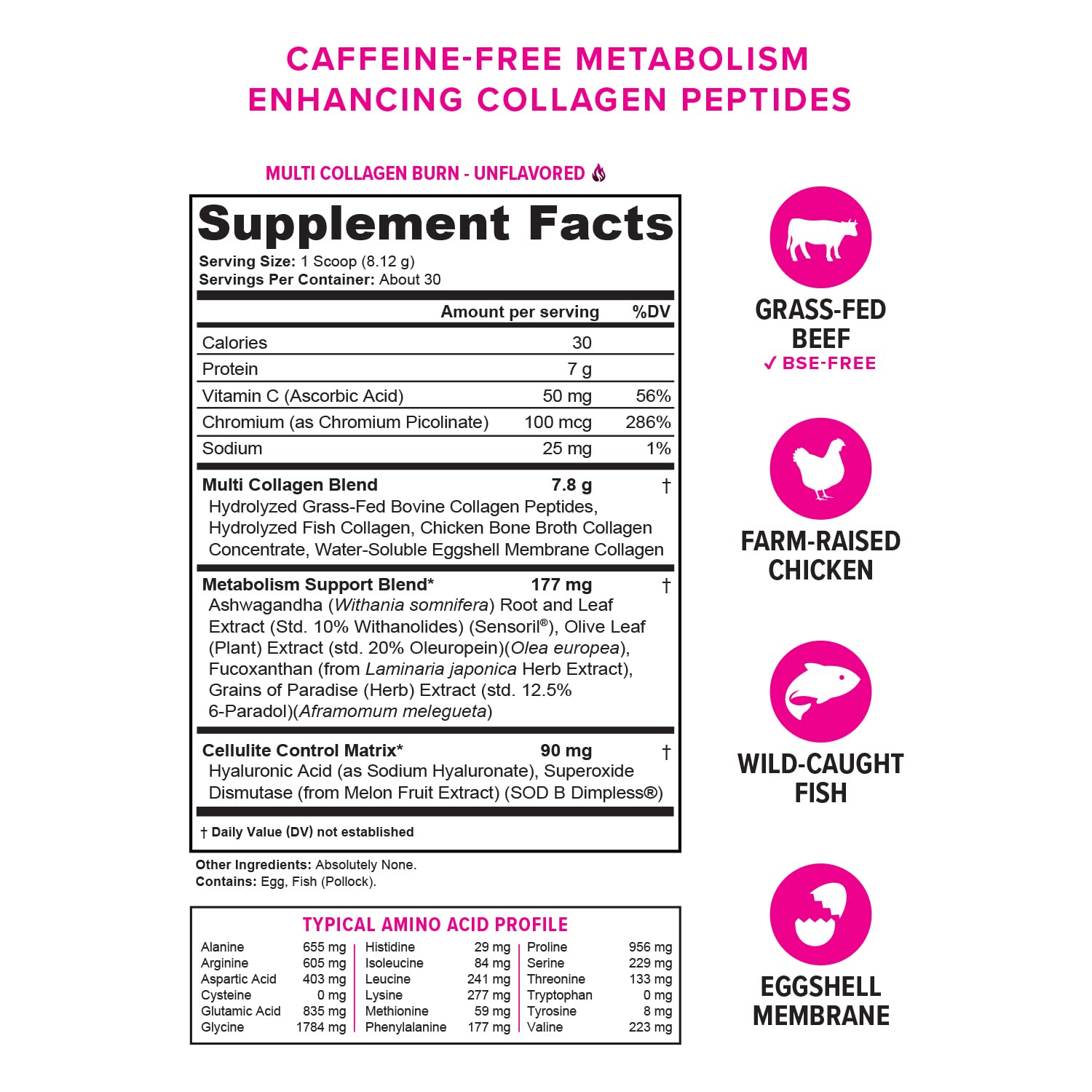 Hydrolyzed Collagen Powder for Weight Loss - Burn Ultimate Beauty Complex Multi Peptides Powder for Women with Types I II III V