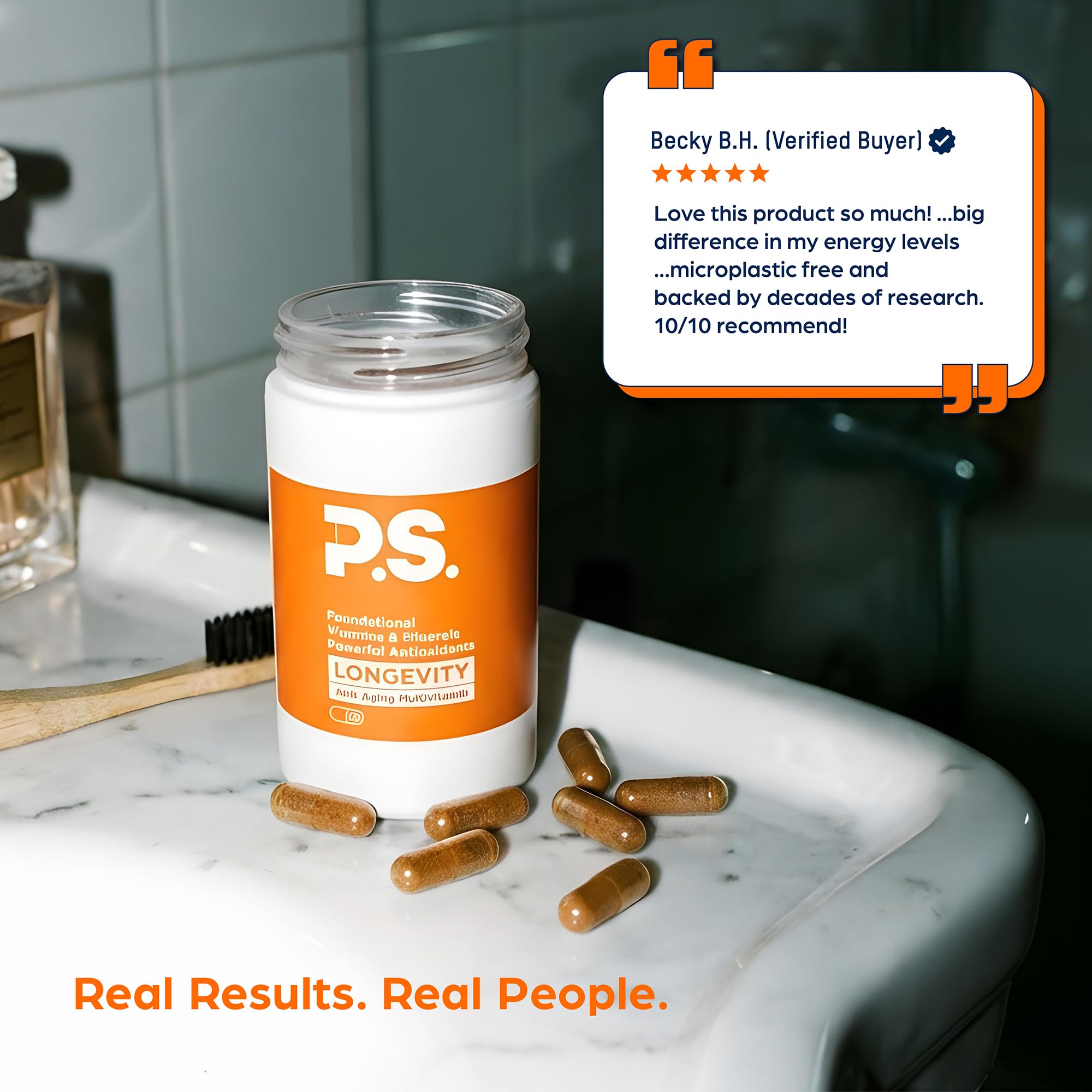 PS Longevity Supplements - Methylated Multivitamin for Men and Women with B Vitamins, Nicotinamide Riboside, CoQ10, Resveratrol, ALA - Antioxidant Defense