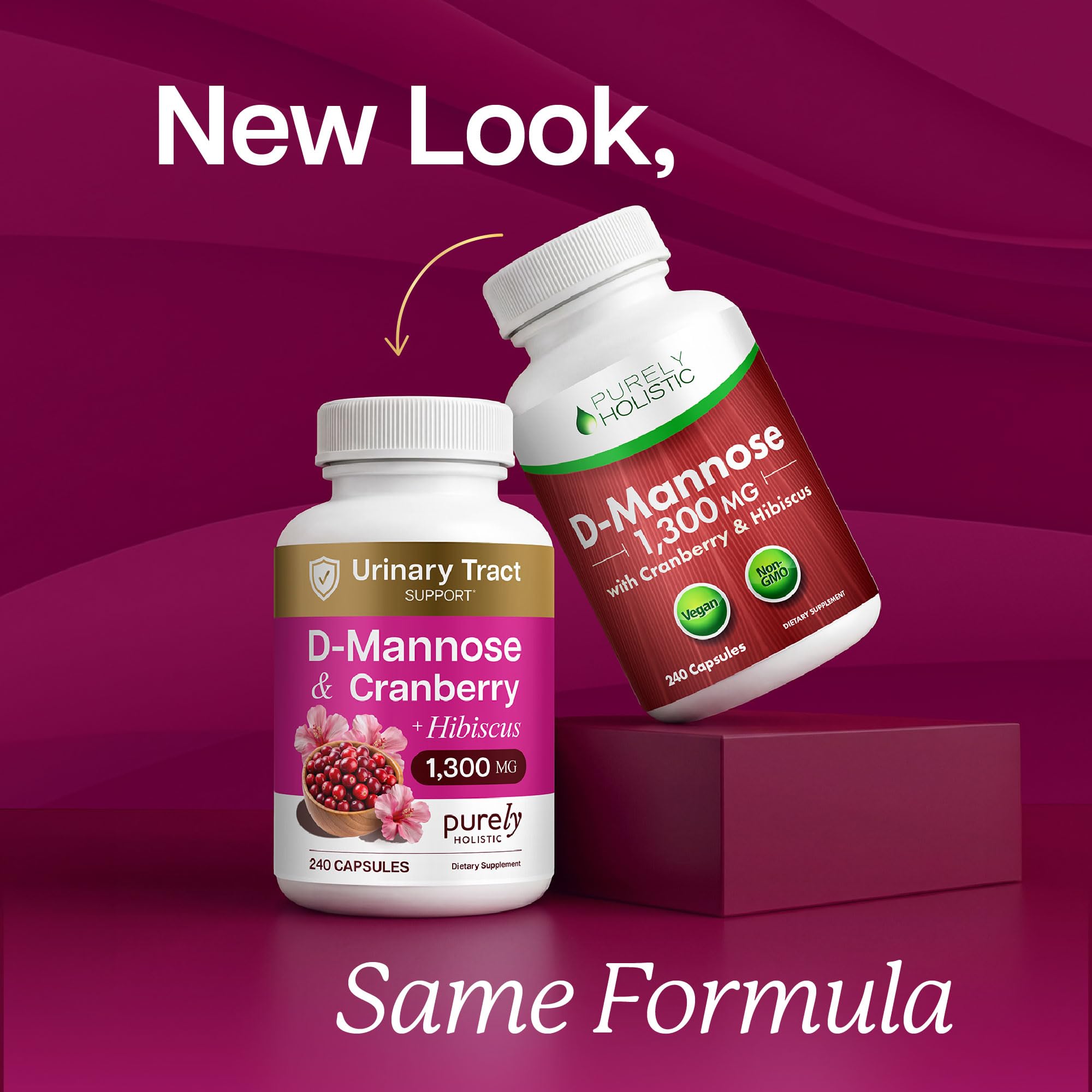 D Mannose with Cranberry | Drug-Free Urinary Tract Health Support | Evidence-Based DMannose 1300mg for Urinary & Bladder Health for Women | D Mannose Supplements for Women & Men | Non-GMO | 240 Ct