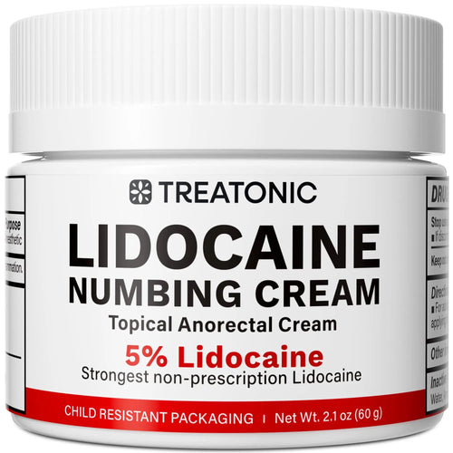 5% Lidocaine Topical Numbing Cream: Maximum Strength Topical Anesthetic Numb Cream for Pain Relief, Itching, Burning, Soreness, Hemorrhoid - Fast Acting & Long Lasting Numbing Formulation - 2.1 oz TreatonicBuy Supplements Australia