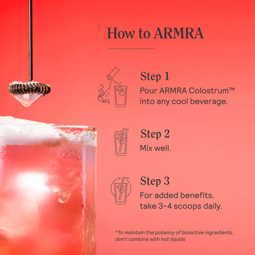 ARMRA Colostrum Powder | Vine Watermelon | Gut Health & Bloating | Skin & Hair | Immunity | Keto, Gluten & Fat-Free | 30 Servings